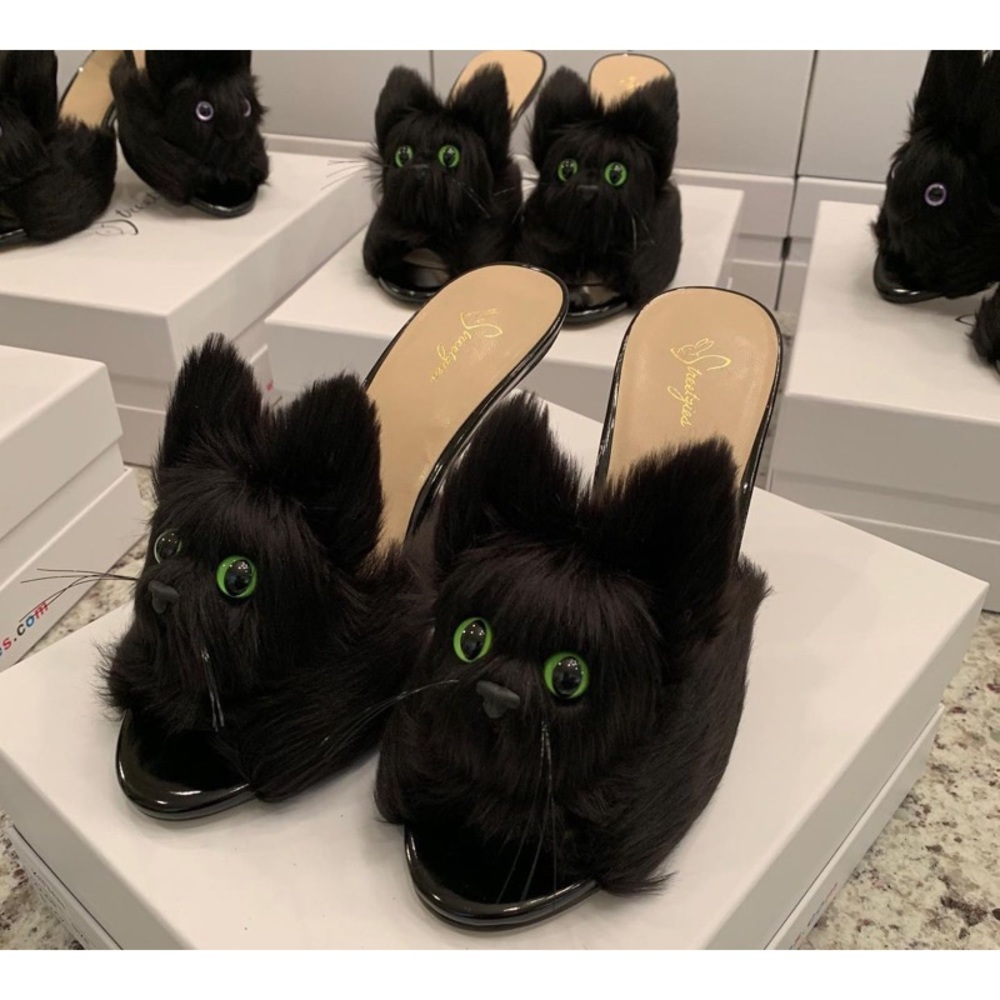 Kitty Slippers - Black - Picture 5 of 12